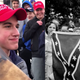 (Left) Covington Catholic Students. (Right) In this Sept. 3, 1957 file photo, Paul Davis Taylor displays a Confederate flag in front of Little Rock Central High School in Little Rock, Ark. Taylor was among some 500 people who gathered across the street from the school, which had been scheduled to integrate.
